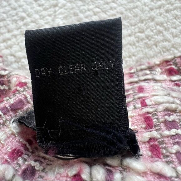 WDNY Pink Grey Tweed Button Trench Jacket Dress Coat Women's Dress Size 8 - Picture 9 of 11